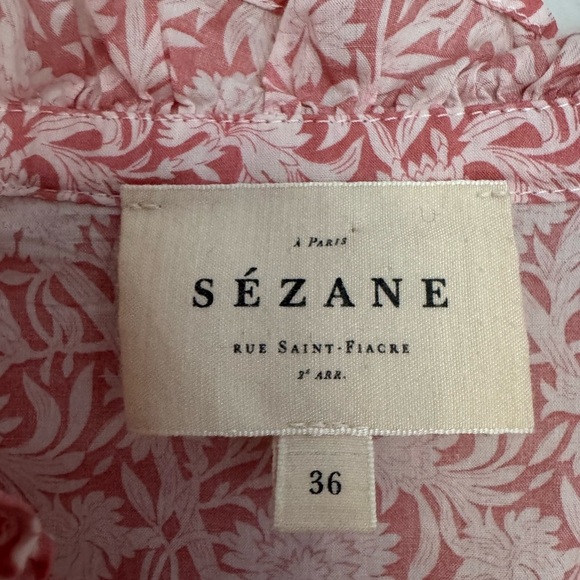 Sezane Rozy floral ruffle button front blouse size 36 Smalll - Picture 7 of 8